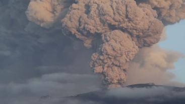 Uitbarsting van een vulkaan